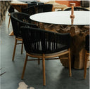 Teak dining chair with rope lining
 
 *custom fabric, color and motif option for the cushion