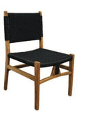 Teak dining chair with seagrass lining