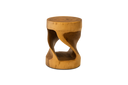 Wooden stool with spinning design