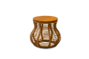 Rattan stool with teak top
