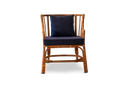 Dining chair with blue / beige  cushion