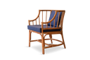 Dining chair with blue / beige  cushion