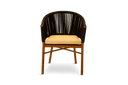 Teak dining chair with rope lining
 
 *custom fabric, color and motif option for the cushion