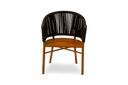 Teak dining chair with rope lining
 
 *custom fabric, color and motif option for the cushion