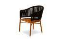 Teak dining chair with rope lining
 
 *custom fabric, color and motif option for the cushion