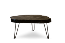 Suar black coffee table with metal legs