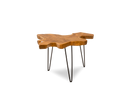 Teak side table with metal legs