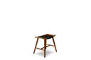 Teak low stool with black rope lining