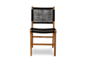 Teak dining chair with seagrass lining