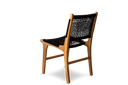 Teak dining chair with rattan synthetic lining