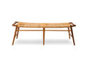 Ratan teak bench - long