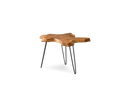 Teak side table with metal legs