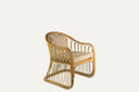 Rattan lounge chair with armrests Black / Beige cushion